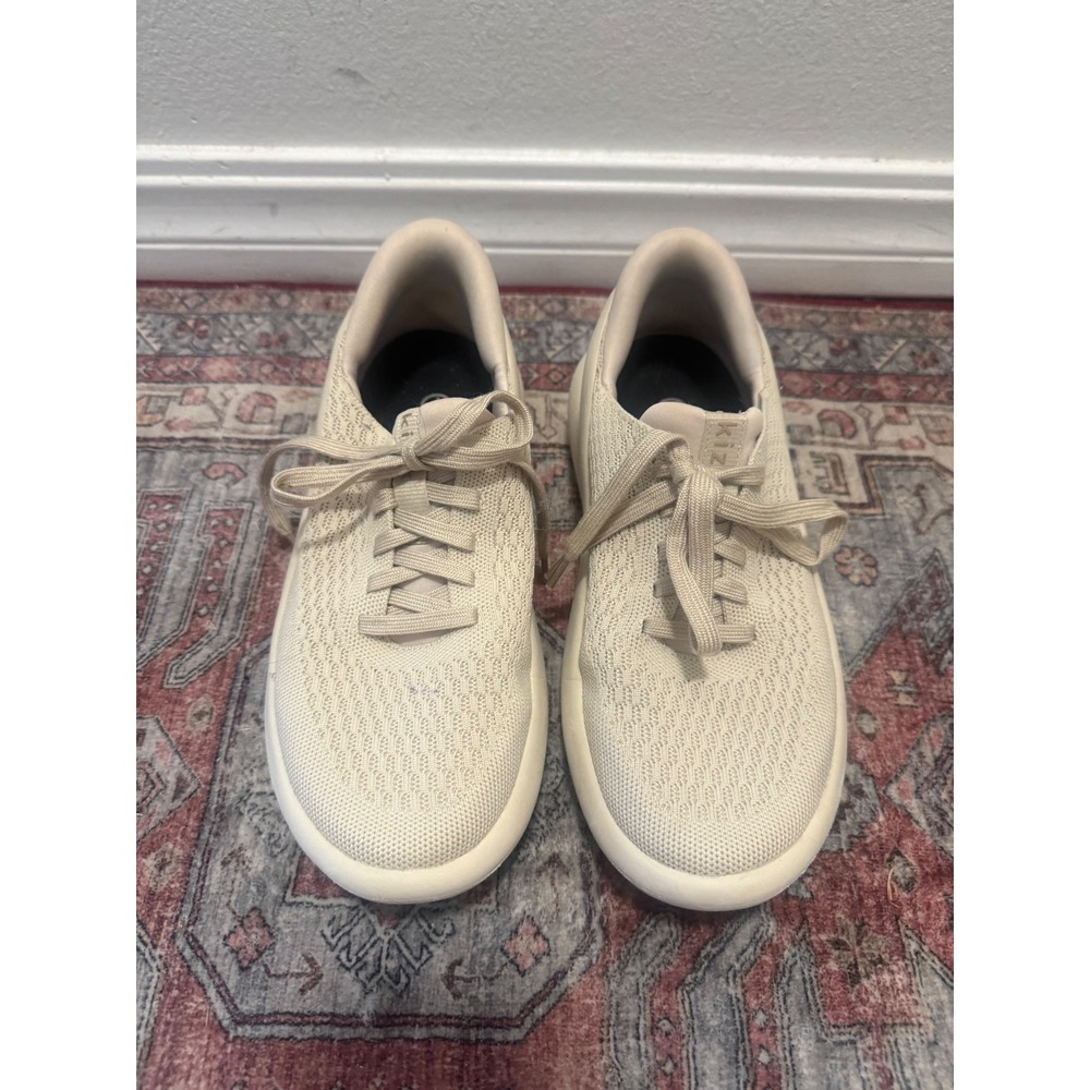 Kizik Lima Hands Free Sneakers Cream Sand Knit Walking Shoes Womens 7 ASD06-1D